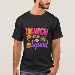 T-shirt Retour à l'école Équipe de la dame du déjeuner Équ