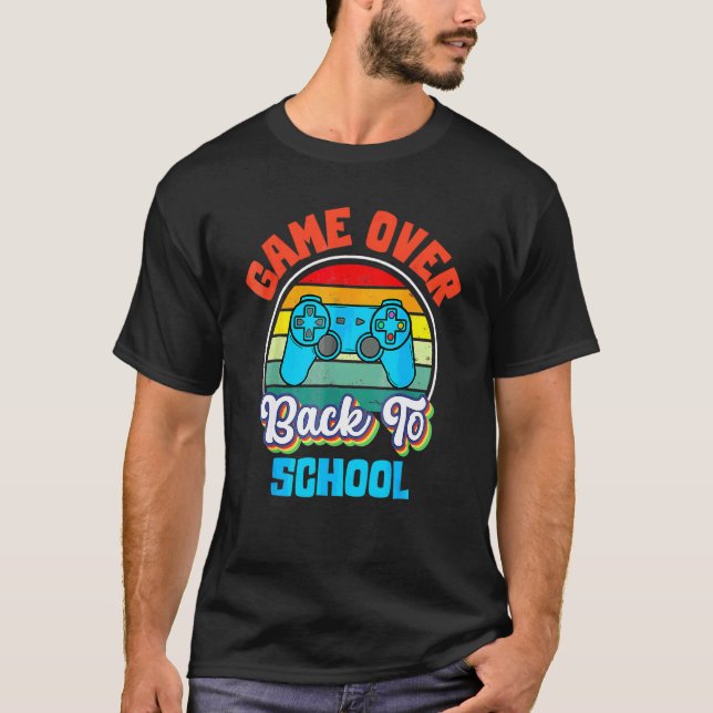 T-shirt Retour à l'école  Fin du jeu Professeur Élève Cont (Devant)