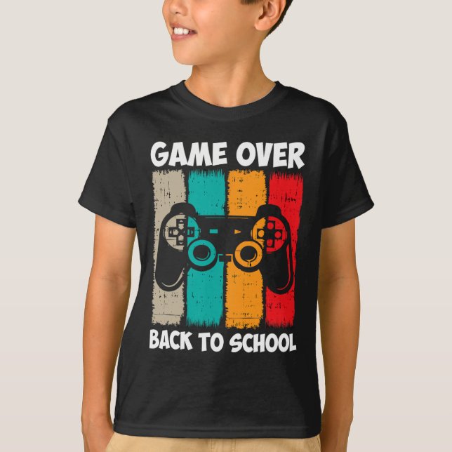 T-shirt Retour À L'École Fun Jeu Sur Vidéo De L'Étudiant (Devant)