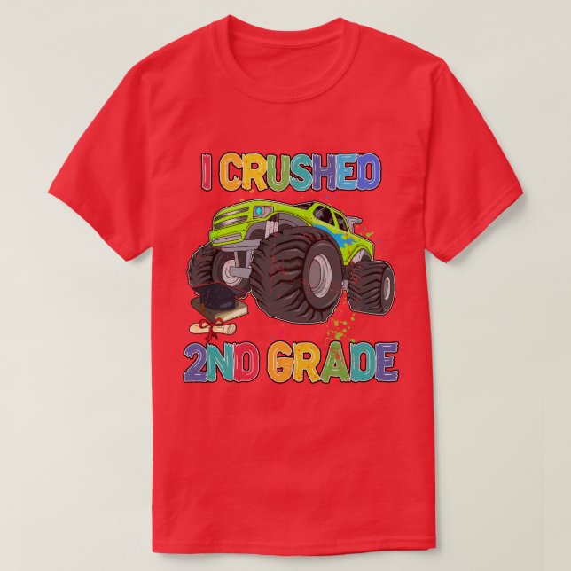 T-shirt Retour à l'école Funny Monster Truck I Crushed and (Design devant)
