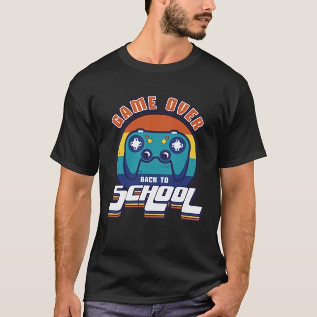 T-shirt Retour à l'école  Game Over Enseignant Élève Vidéo (Devant)