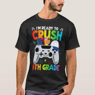 T-shirt Retour à l'école Gamer Boys Je suis prêt à écraser