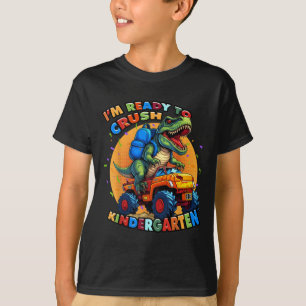 T-shirt Retour à l'école garçon dinosaure Je suis prêt à é