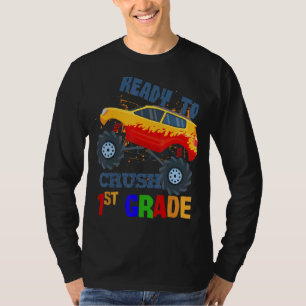 T-shirt Retour À L'École I Camion Monster De 1Ere Année Éc