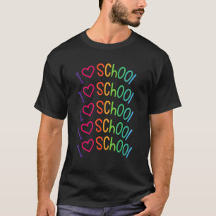 T-shirt Retour À L'École I Love School For Teacher Student