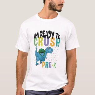 T-shirt Retour à l'école Je suis prêt à écraser le dinosau