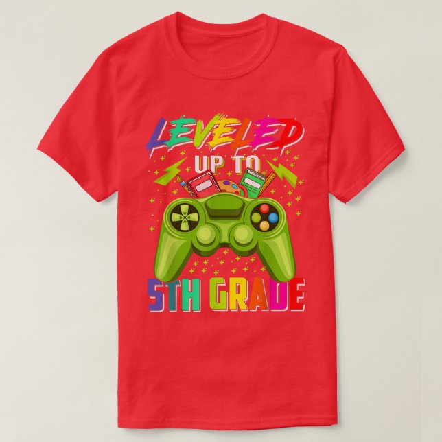 T-shirt Retour À L'École Jeu De 5E Année Niveau Jusqu'À Ci (Design devant)