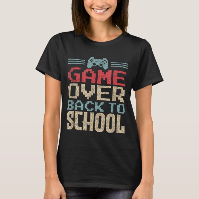 T-shirt Retour à l'école jeu drôle terminé (Devant)