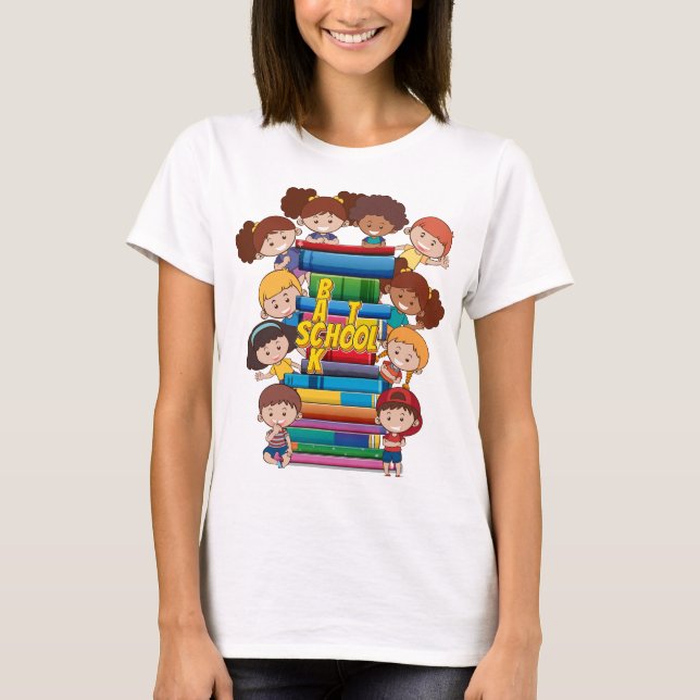 T-shirt Retour à l'école Livres pour enfants Enseignants (Devant)