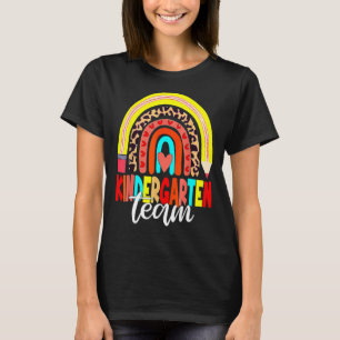 T-shirt Retour À L'École Maternelle Équipe Rainbow Leopard