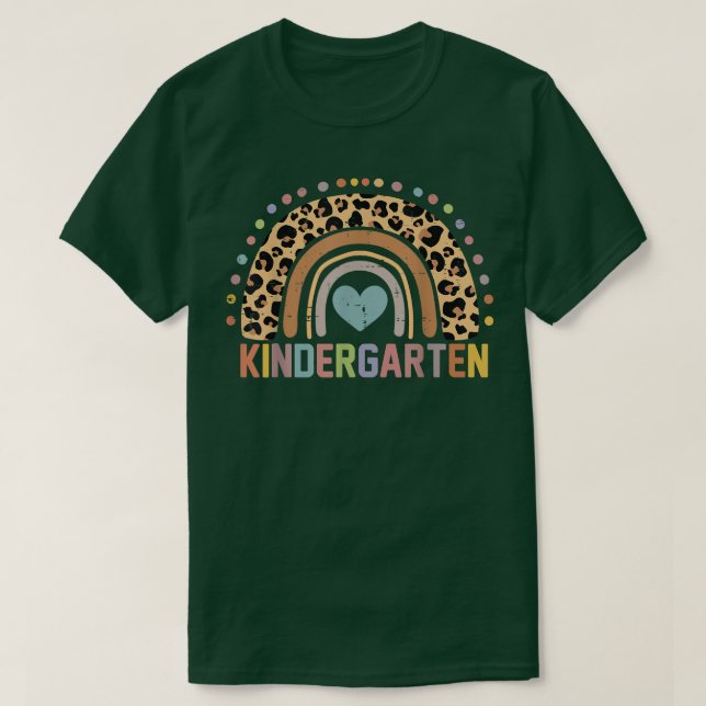 T-shirt Retour À L'École Maternelle Rainbow Leopard Teache (Design devant)