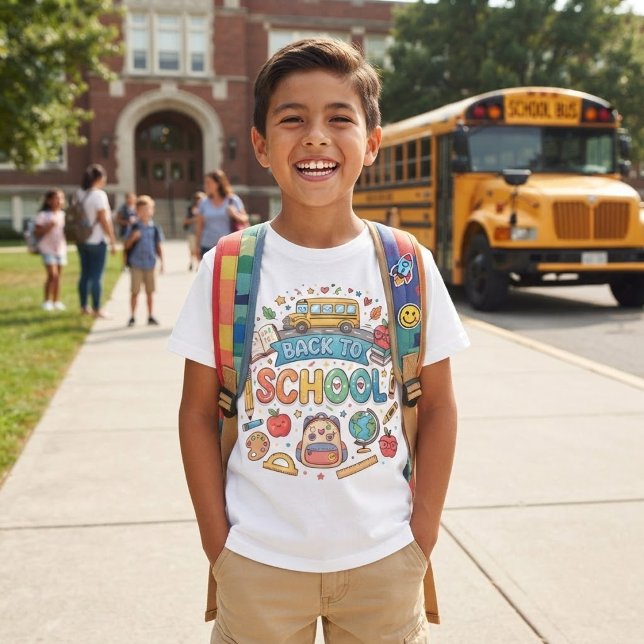 T-shirt Retour à l'école. Mignon. Coloré.  (Créateur téléchargé)