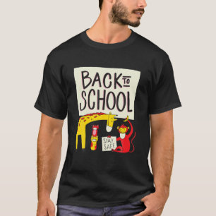T-shirt Retour À L'École Mignons Animaux Avec Masques Pr