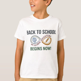 T-shirt Retour à l'école, mon aventure mondiale commence m