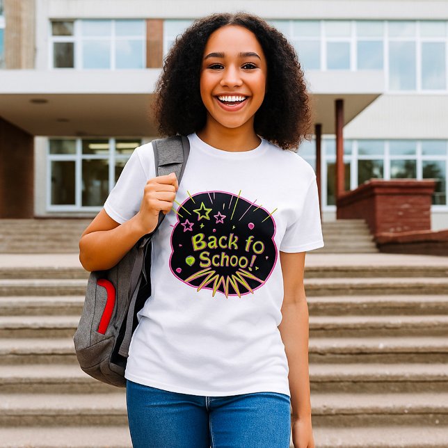 T-shirt Retour à l'école Neon Pop Art Bright Classroom (Créateur téléchargé)