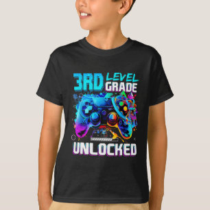 T-shirt Retour à l'école Niveau 3e année Débloqué Enfants