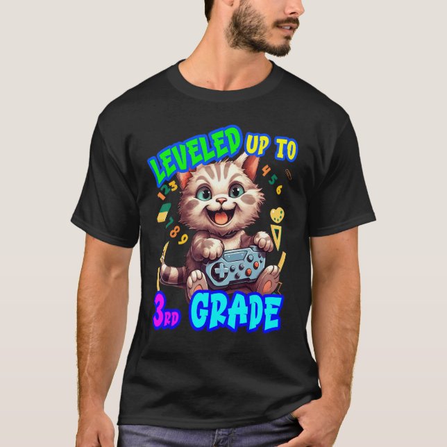T-shirt Retour à l'école niveau supérieur 3e année jeu vid (Devant)
