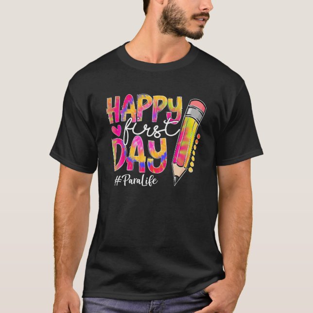 T-shirt Retour À L'École Para Vie Crayon Tie Dye Happy Fir (Devant)