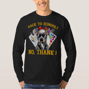 T-shirt Retour À L'École Pitbull Chien Lunettes De Soleil 