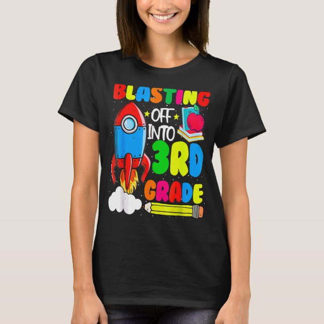 T-shirt Retour À L'École Pour La 3E Année (Devant)