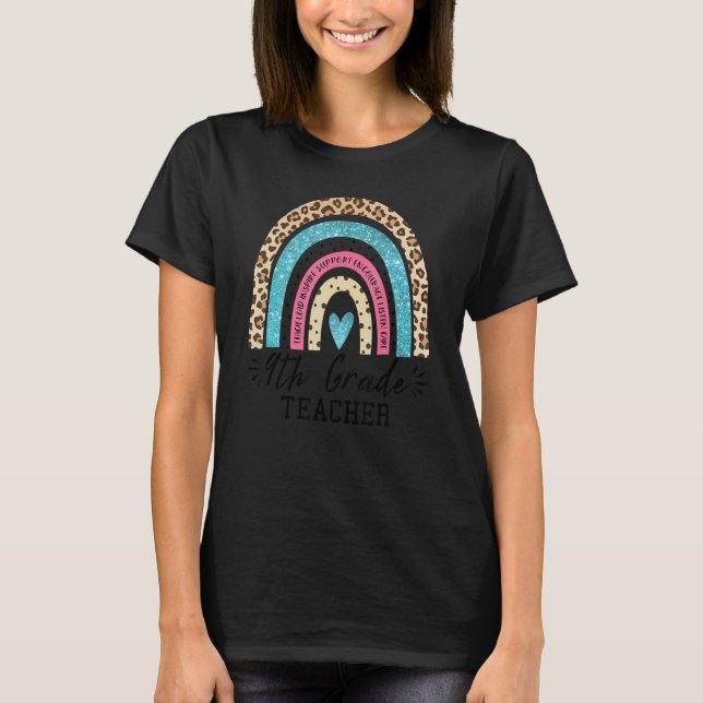 T-shirt Retour à l'école pour professeur de 9e année Boho  (Devant)
