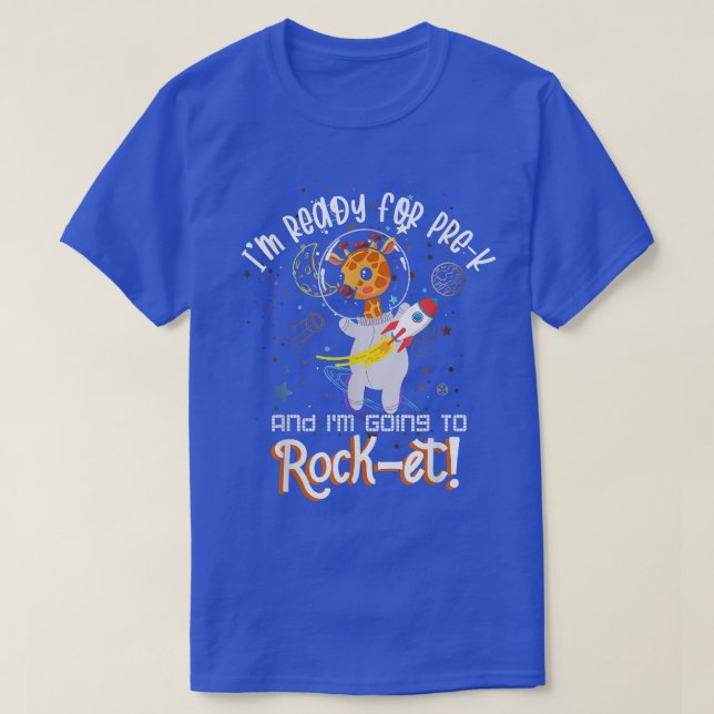 T-shirt Retour À L'École Pré K Space Rocket Astronaut Gira (Design devant)