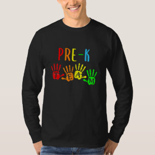 T-shirt Retour À L'École Prek Teacher Team Handprints