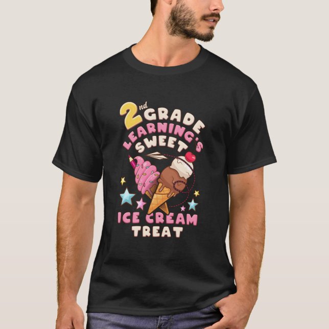 T-shirt Retour à l'école Premier Jour De 2E Année Glace (Devant)