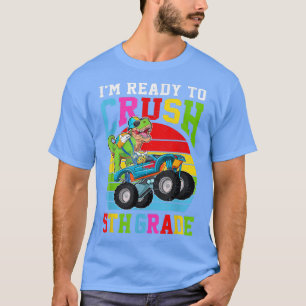 T-shirt Retour À L'École Premier Jour De La 5E Année Dinos