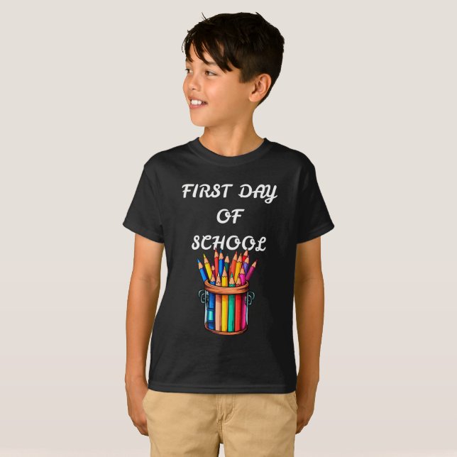 T-SHIRT RETOUR À L'ÉCOLE PREMIER JOUR D'ÉCOLE (Devant entier)