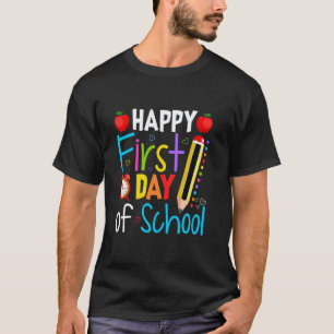T-shirt Retour à l'école Premier jour d'école heureux pour