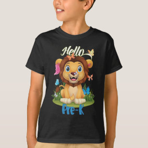 T-shirt Retour à l'école Premier jour du lion et papillon