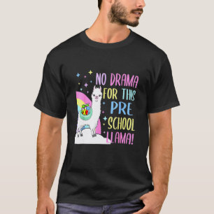 T-shirt Retour à l'école Préscolaire Sans Drame Lama Garço