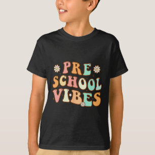 T-shirt Retour à l'école Préscolaire Vibes Rétro Enseignan