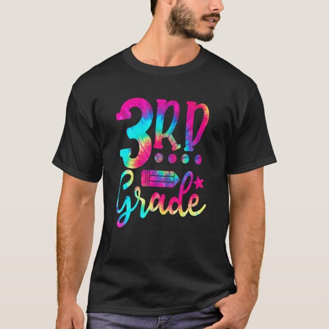 T-shirt Retour à l'école  Professeur de 3e année Tie Dye (Devant)