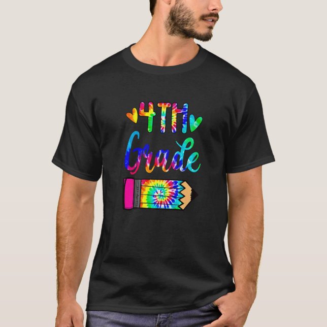 T-shirt Retour à l'école  Professeur de 4e année Crayon Ti (Devant)