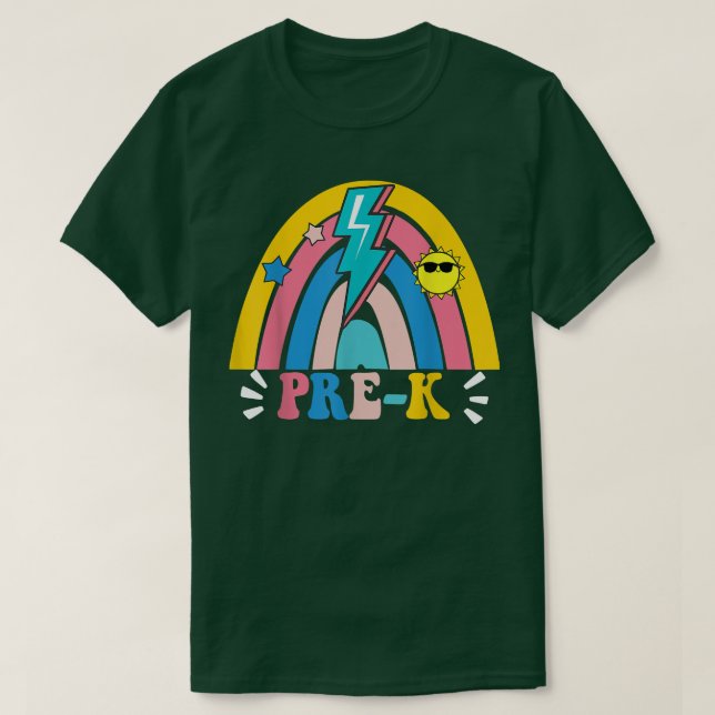 T-shirt Retour À L'École Rainbow Prek Enseignant Enfants (Design devant)