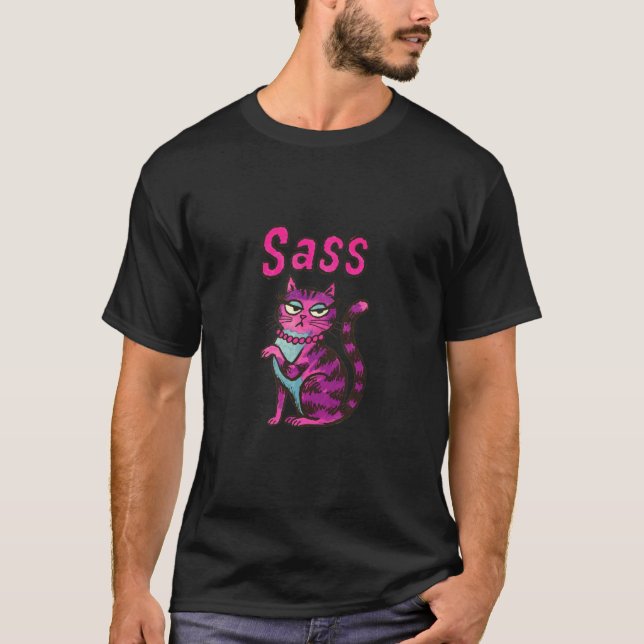 T-shirt Retour à l'école Sassy Cat Attitude (Devant)