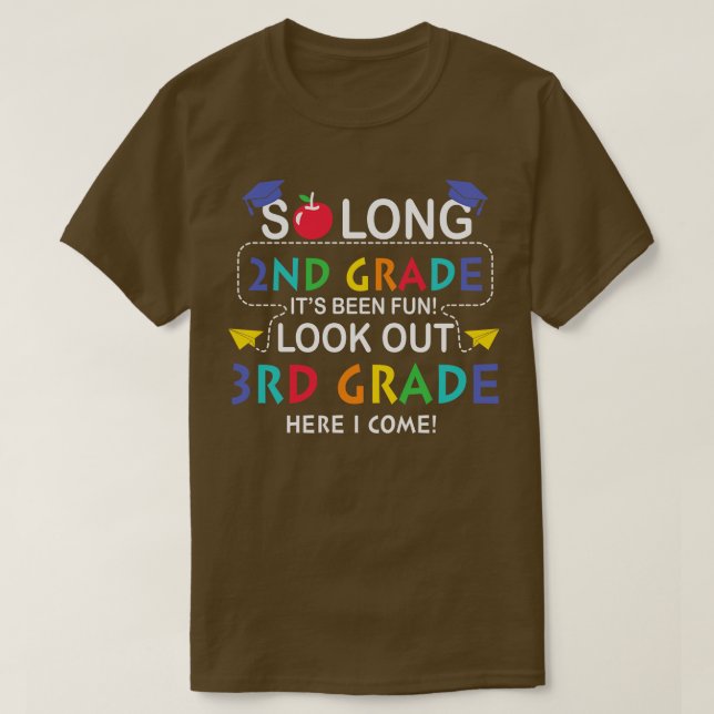 T-shirt Retour à l'école-si long 2ème année c'est amusant  (Design devant)