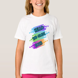 T-SHIRT RETOUR À L'ÉCOLE TEE, 2E ANNÉE, PREMIER JOUR DE L'