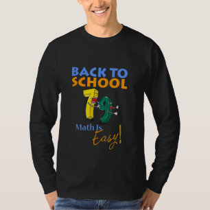 T-shirt Retour À L'École Top Math Est Faciles Garçons Fill