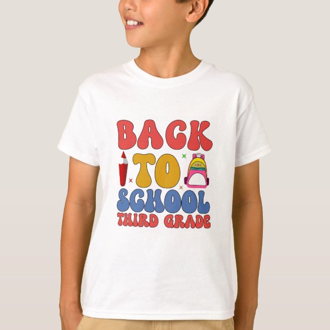 T-shirt Retour à l'école : troisième année (Devant)