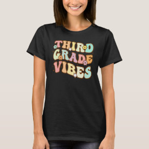 T-shirt Retour à l'école Troisième année Vibes Groovy Retr
