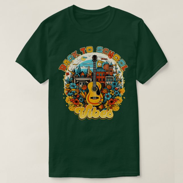 T-shirt Retour à l'école Vibes conception guitare (Design devant)