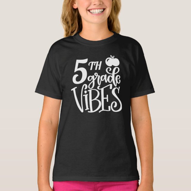 T-shirt Retour à l'école Vibes de 5e année (Devant)