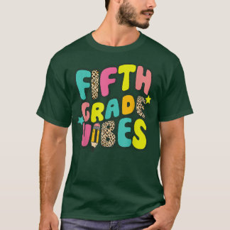 T-shirt Retour À L'École Vibes De 5E Année Premier Jour De