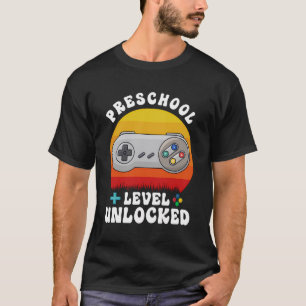 T-shirt Retour À L'École Vidéo Jeu Niveau Préscolaire Vint