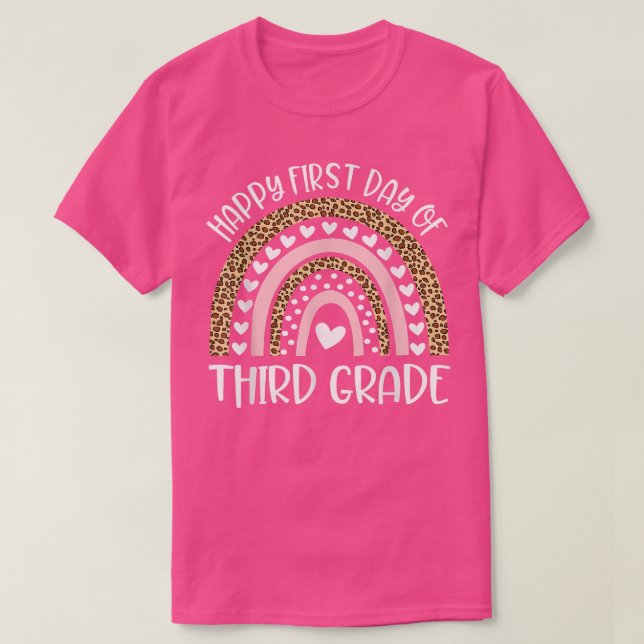 T-shirt Retour à l'écoleArc-en-ciel Joyeux Premier Jour de (Design devant)