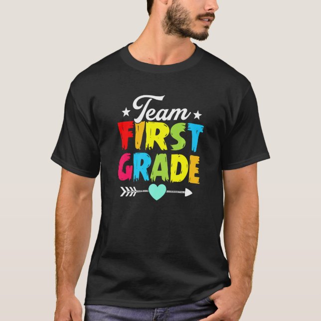 T-shirt Retour À L'Équipe D'École Première Classe Enseigna (Devant)