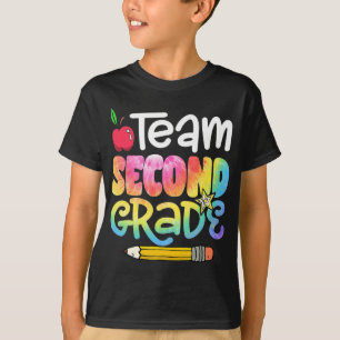 T-shirt Retour à l'équipe scolaire Deuxième année Tie Dye